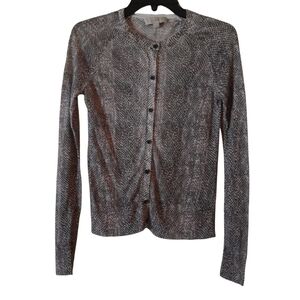 Ann Taylor Snake Print Cardigan Small